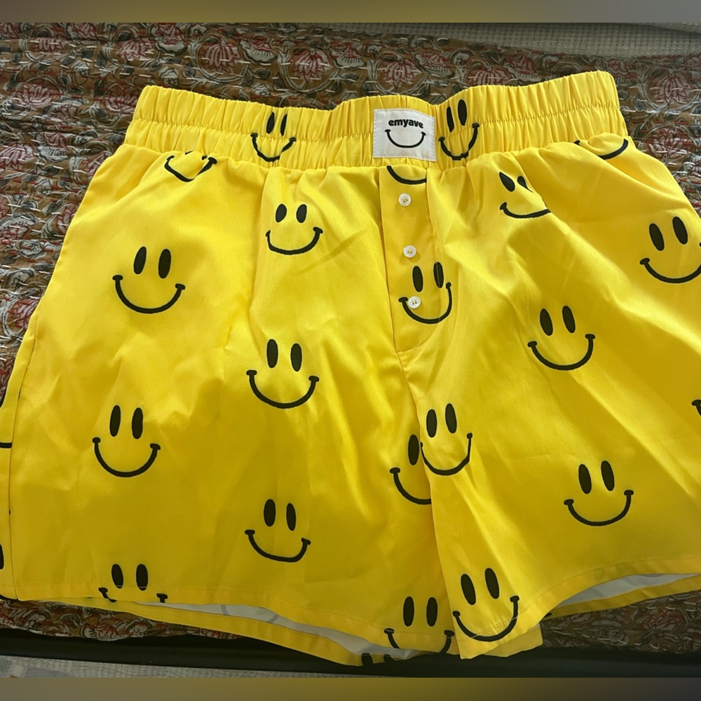 Women's Yellow Smiley Face Boxer Shorts